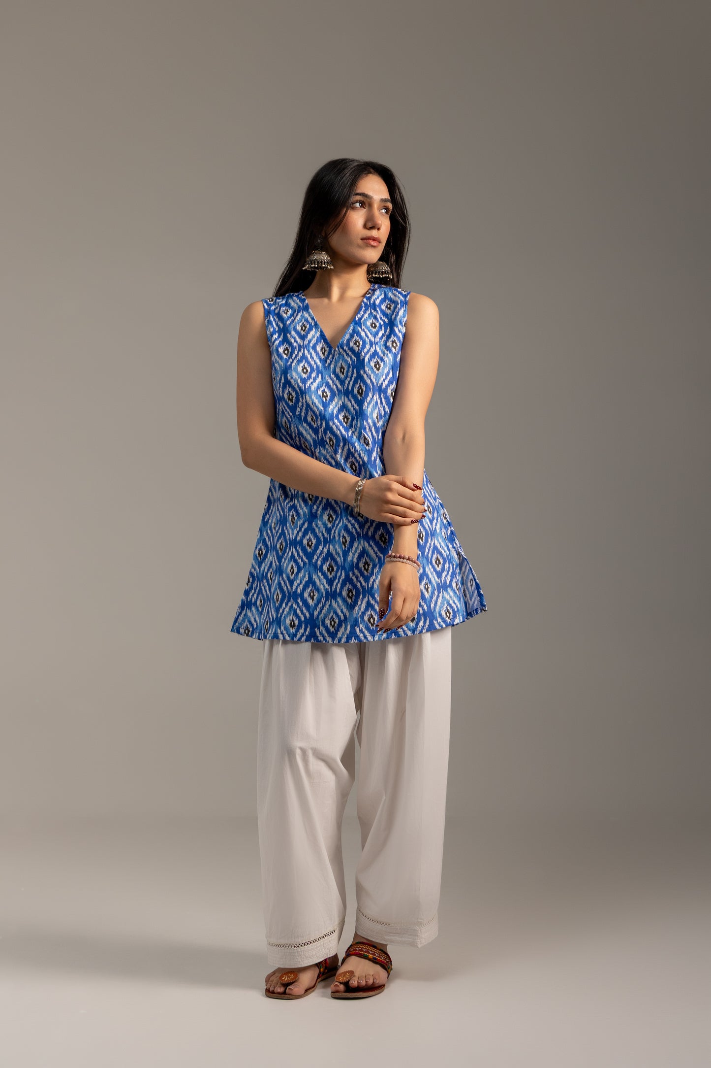 Ikat Blue Kurti