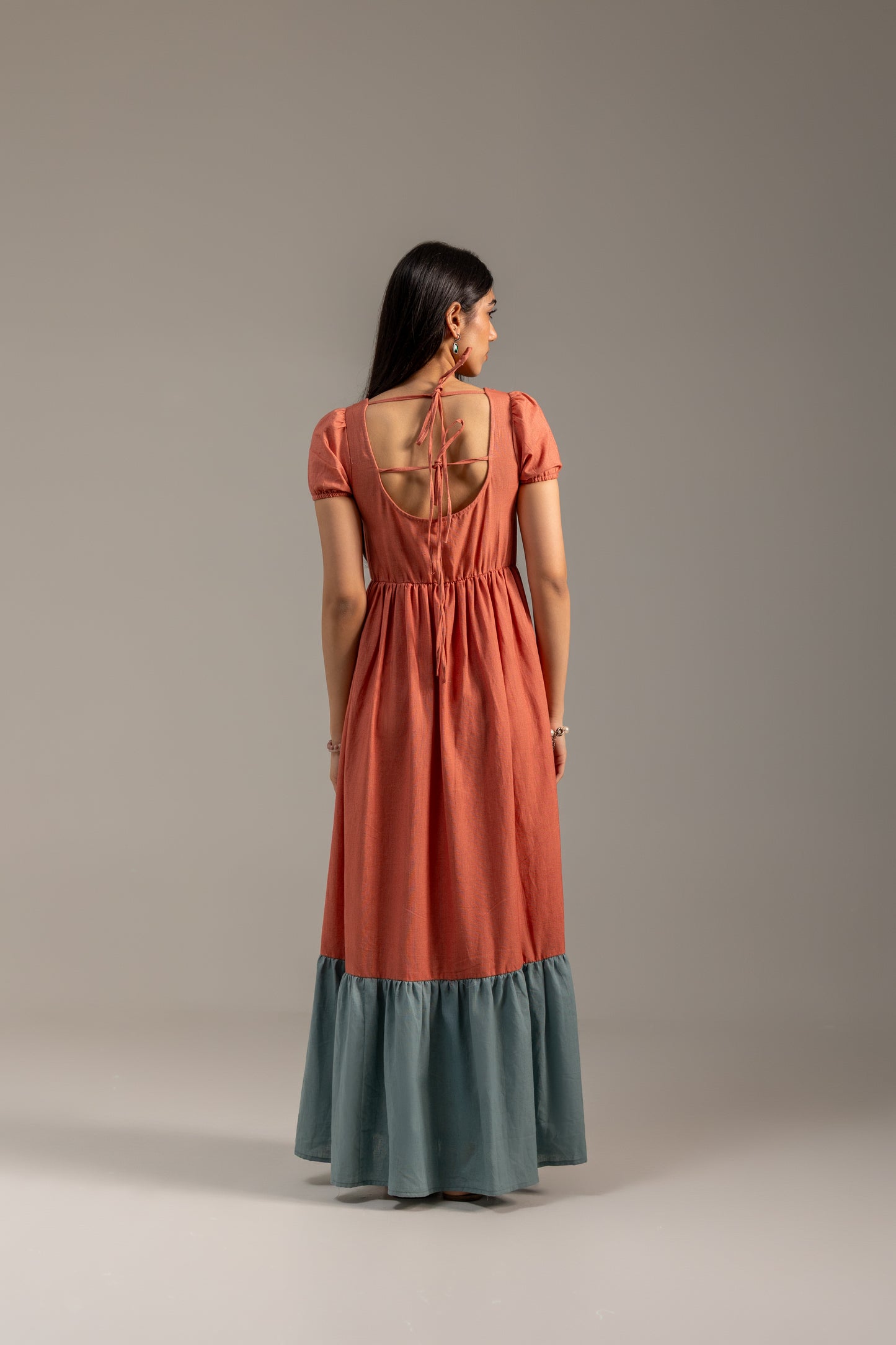 Roshni pink and blue dress