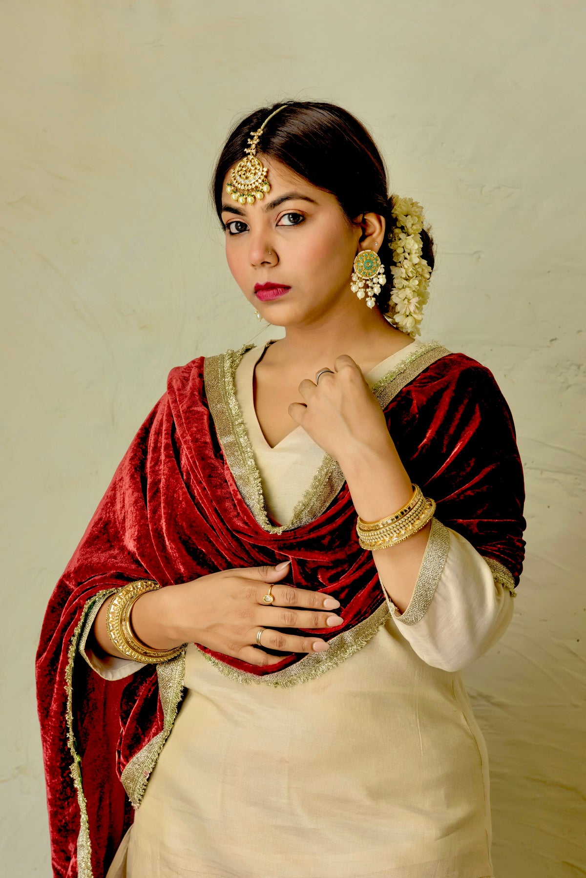 Sitara White Golden and Red Suit Set