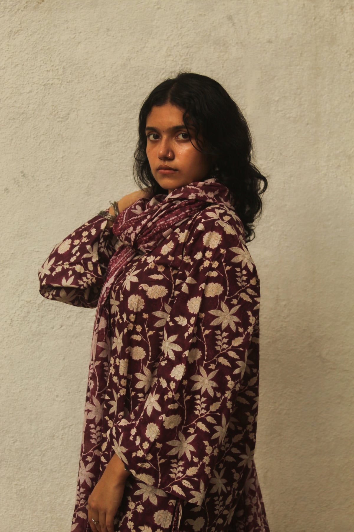 Gulbahar Farshi Salwar Set with Dupatta- Purple
