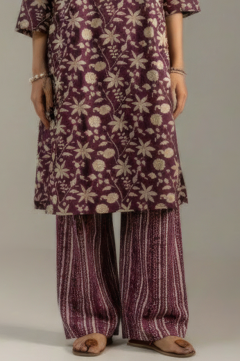 Gulbahar Violet Kurta Set with Dupatta