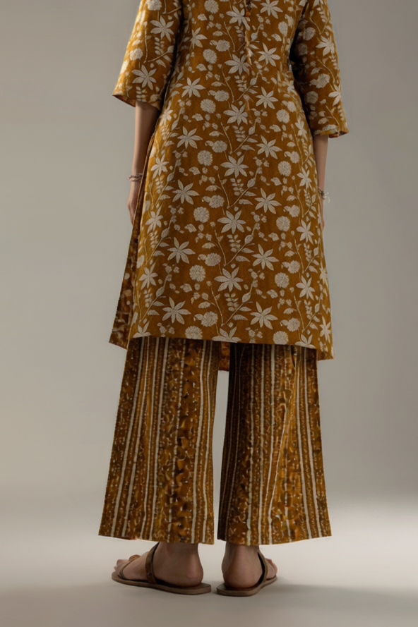 Gulbahar Mustard Kurta Set with Dupatta