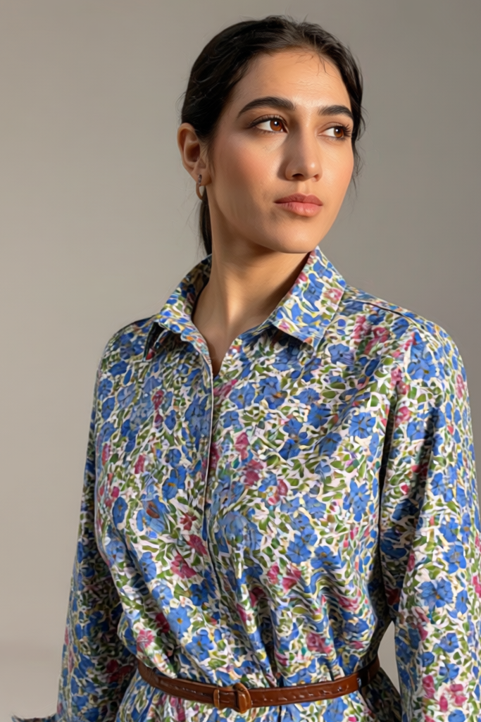 Myra Shirt Dress Blue