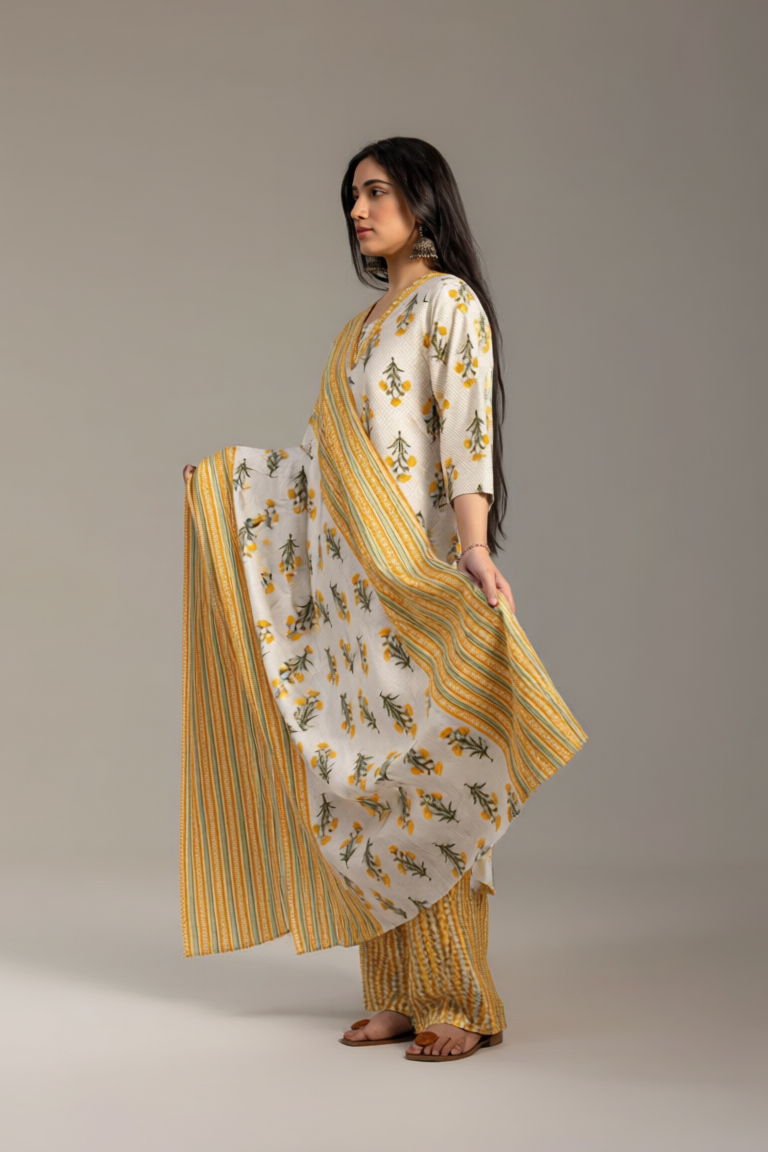 Utsav Yellow Kurta Set with Dupatta