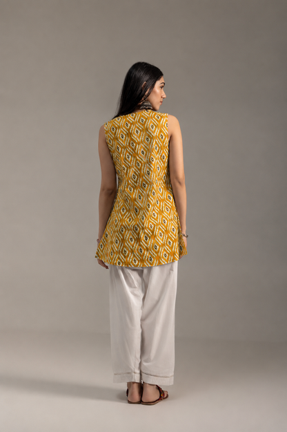 Ikat Yellow Kurti