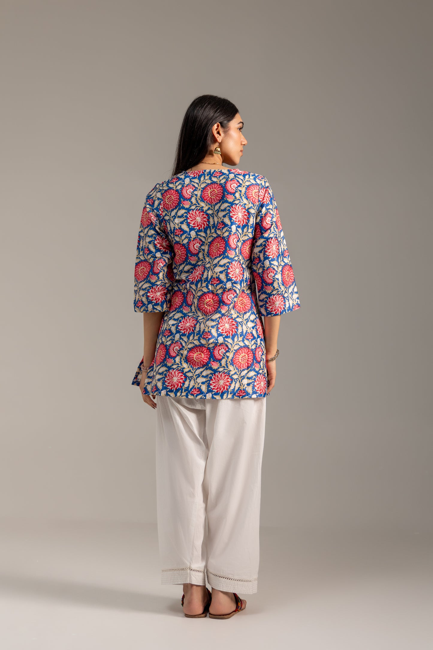 Noor blue pink Kurti