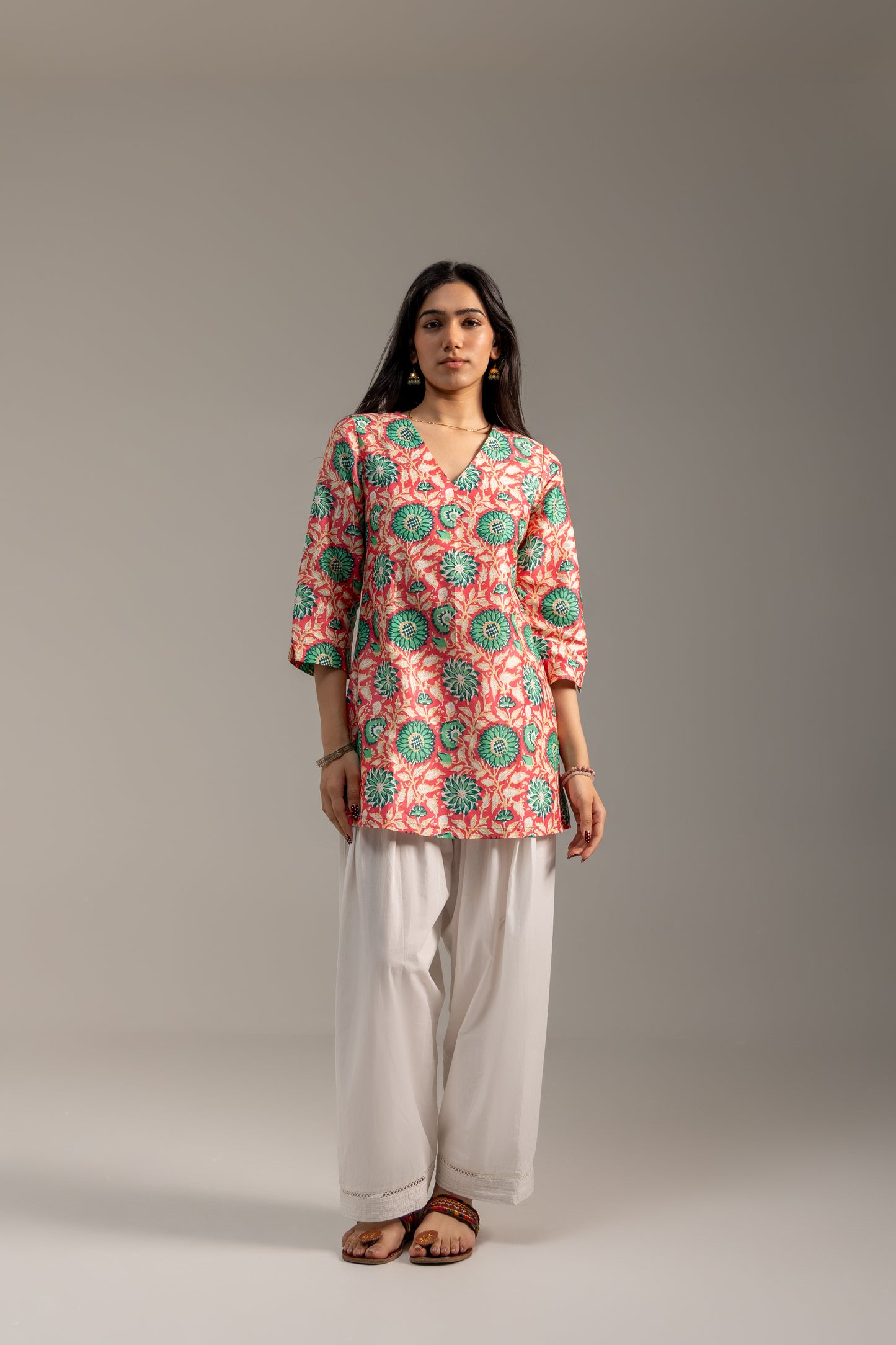Noor Floral Pink Kurti
