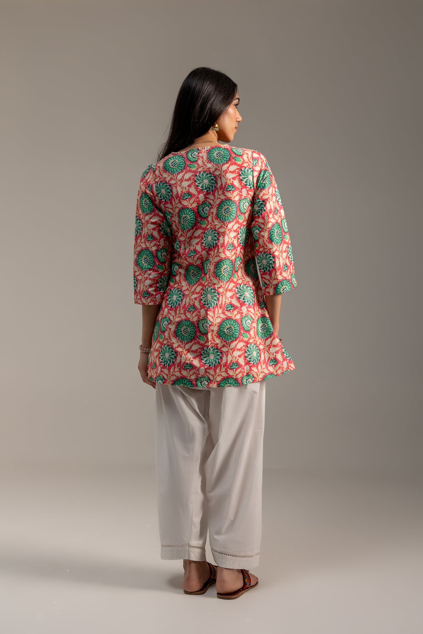 Noor Floral Pink Kurti