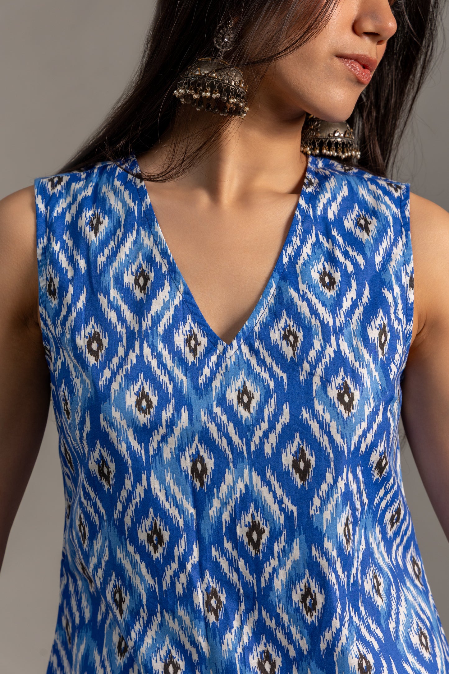 Ikat Blue Kurti