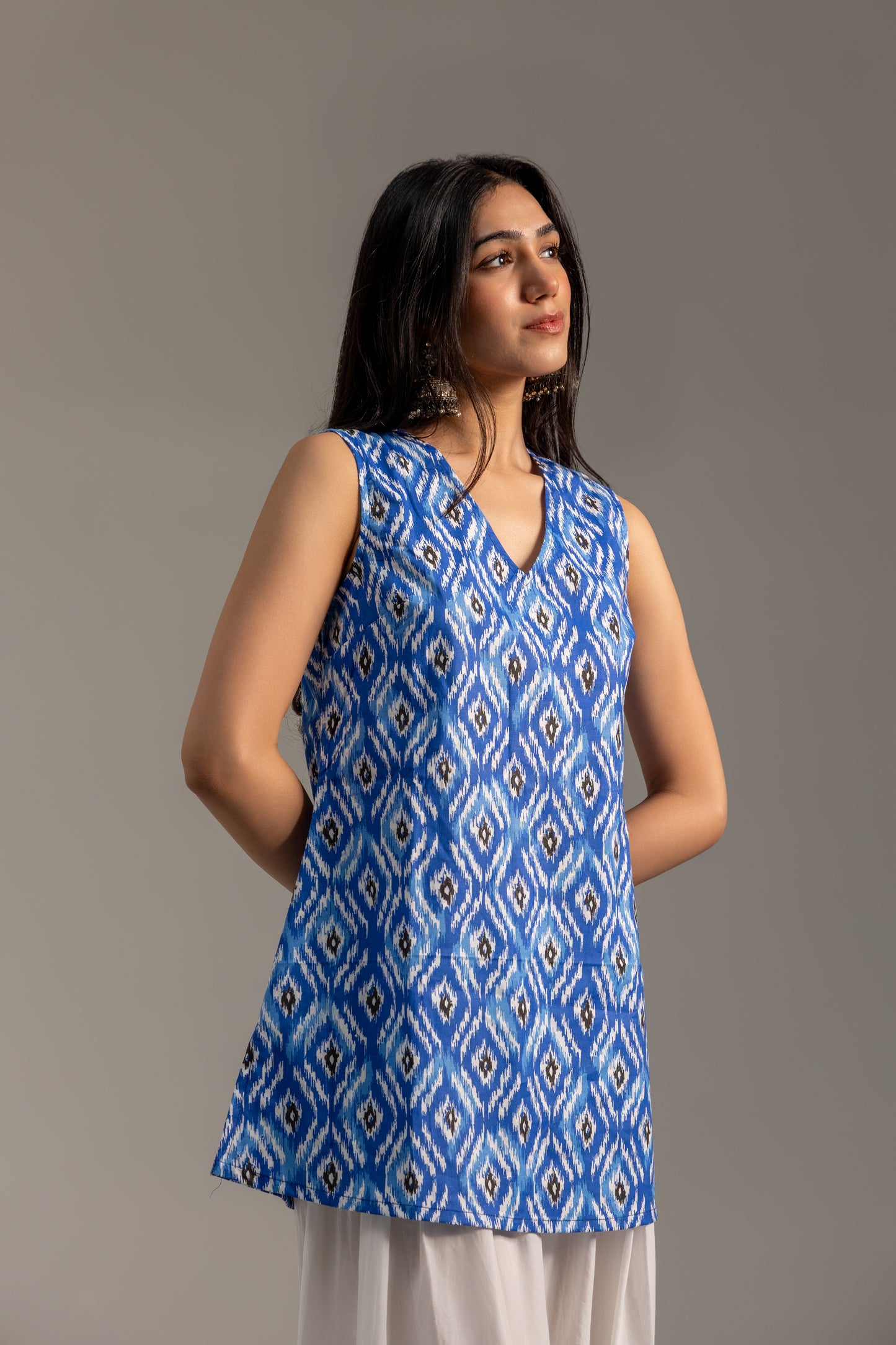 Ikat Blue Kurti