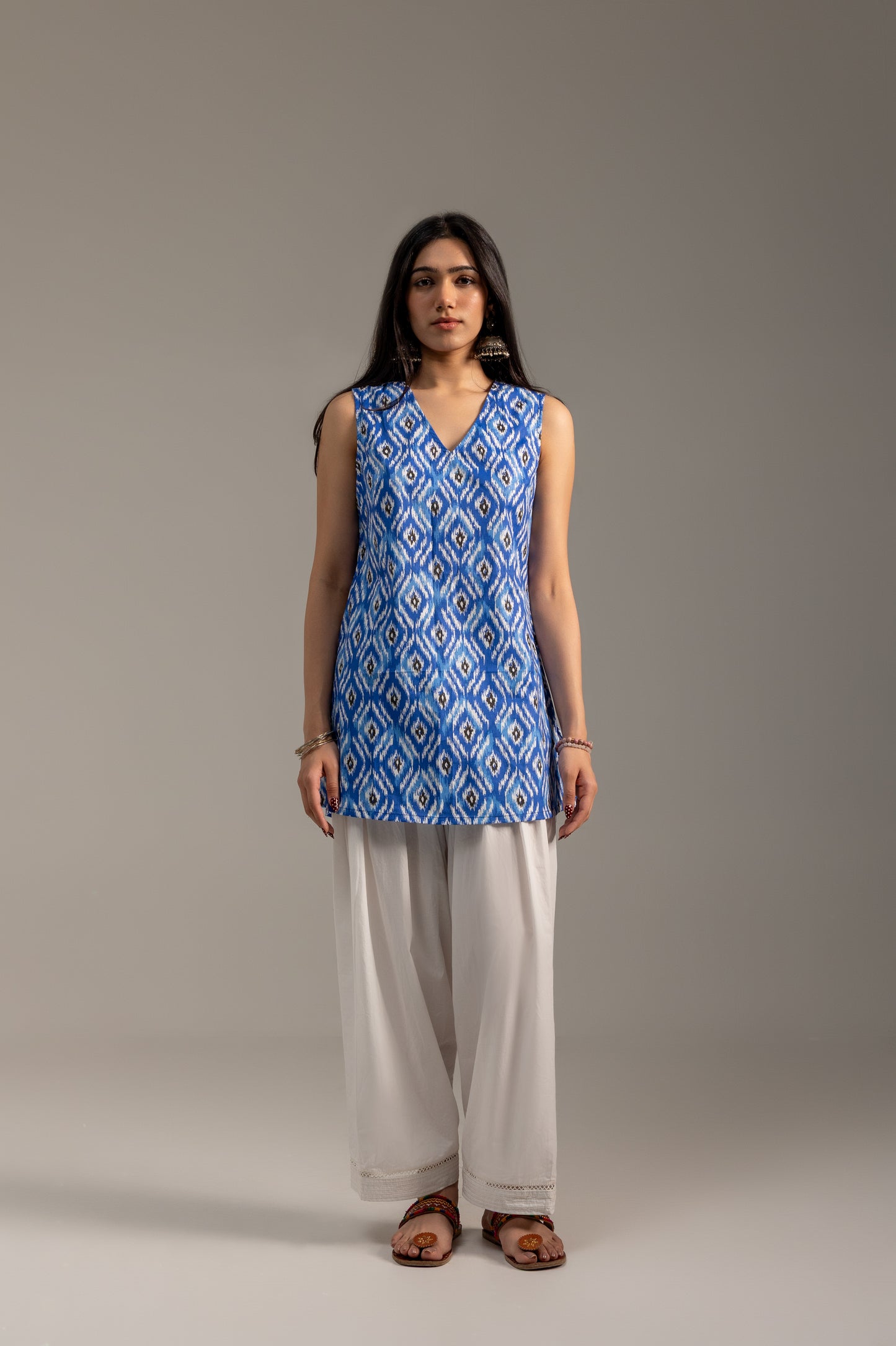 Ikat Blue Kurti