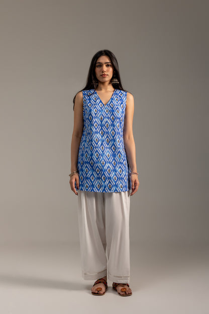 Ikat Blue Kurti