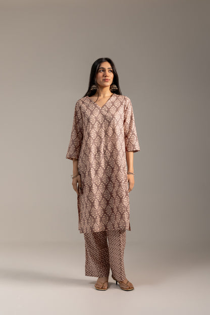 Verandah Beige Kurta Set