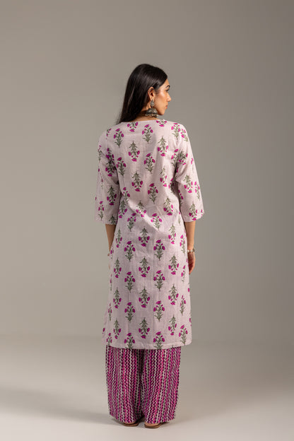Utsav Pink and White Suit set with Dupatta
