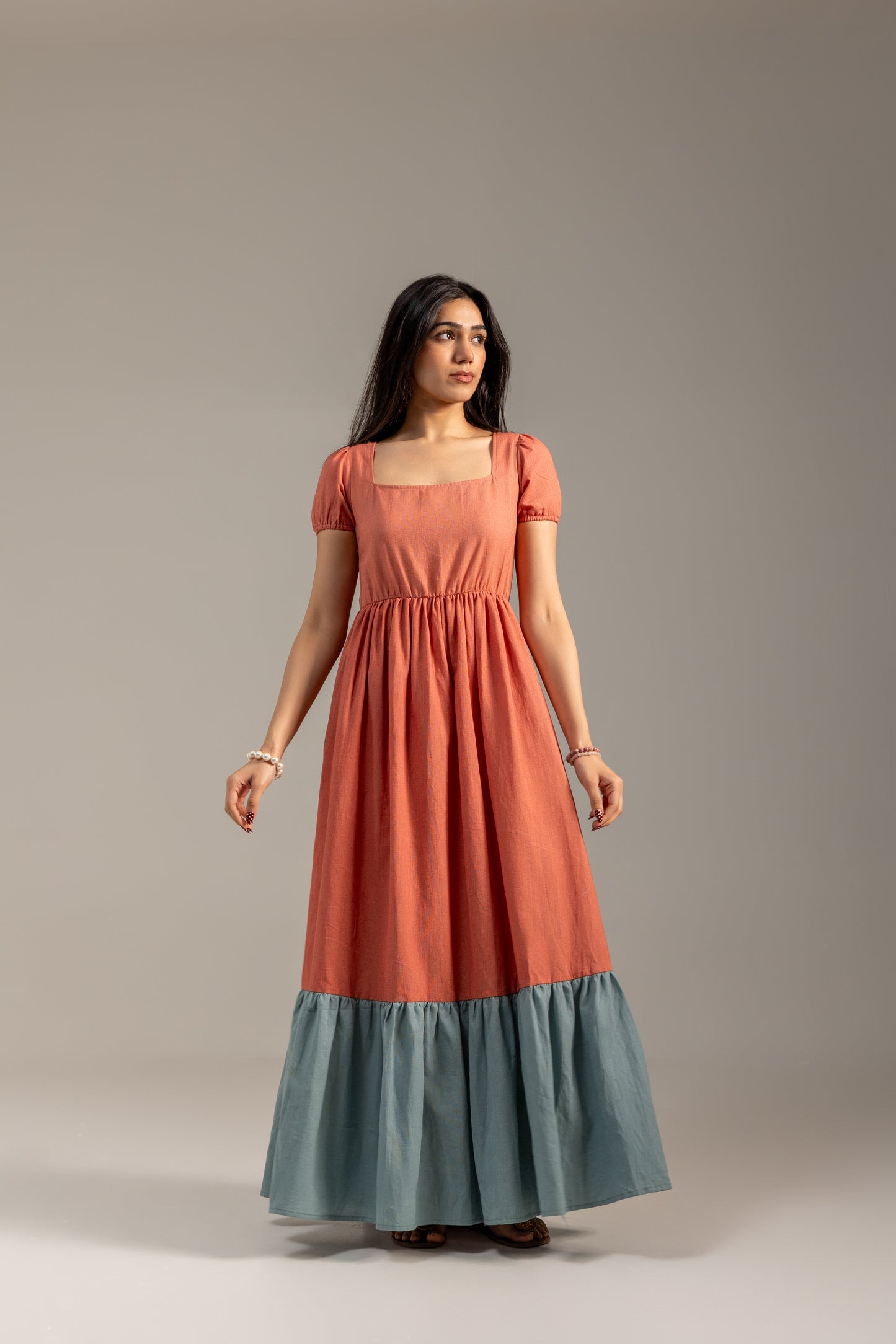 Roshni pink and blue dress
