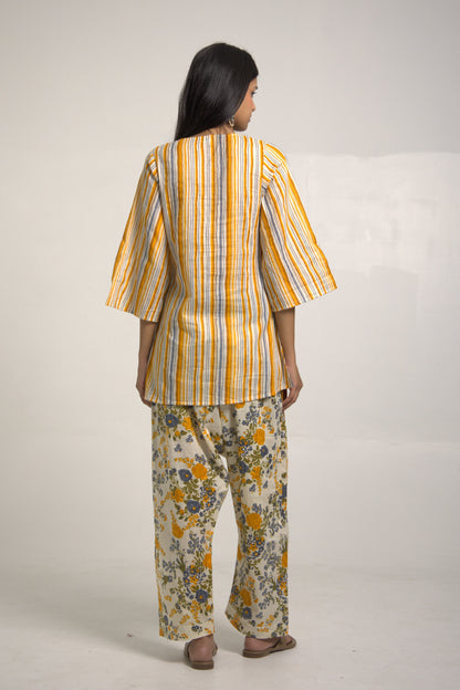 Samara Yellow and White Kurta set