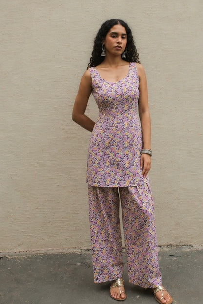 Myra Kurta with Farshi - Pink
