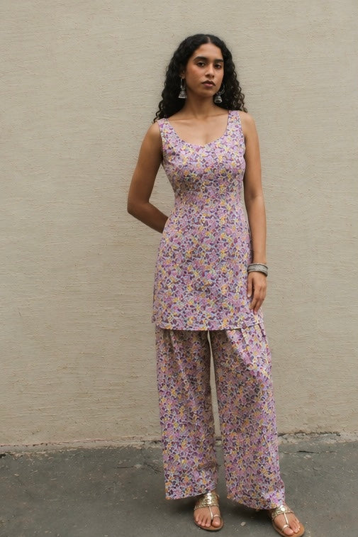 Myra Kurta with Farshi - Pink