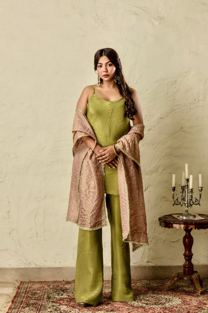 Riwaayat Green and Pink Suit Set