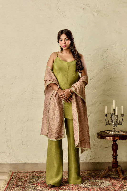 Riwaayat Green and Pink Suit Set