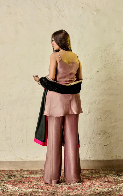 Adaa Purple and Black Suit Set