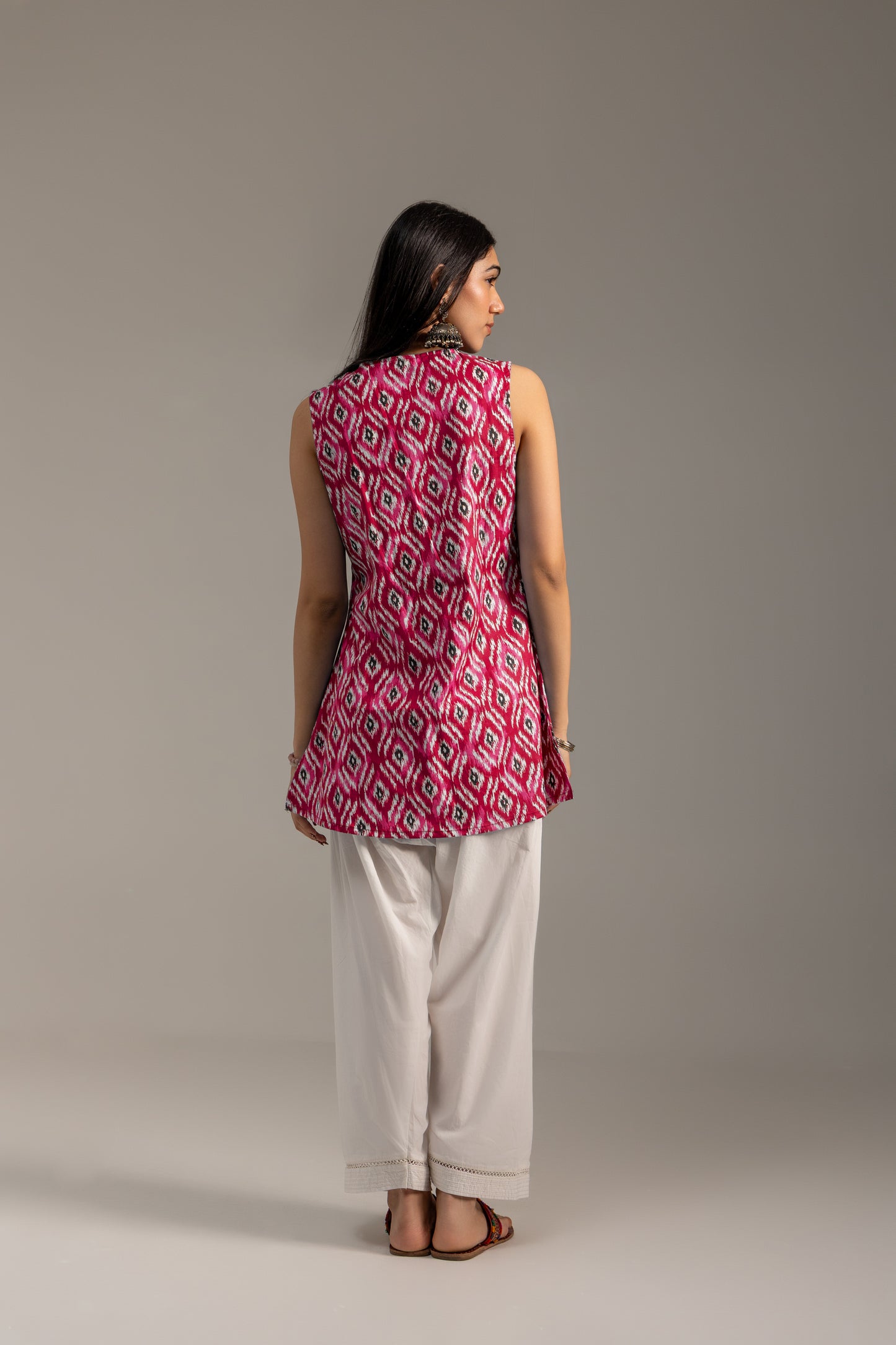 Ikat Red Kurti