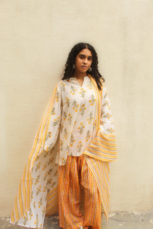Utsav Farshi Salwar Set with Dupatta - Yellow