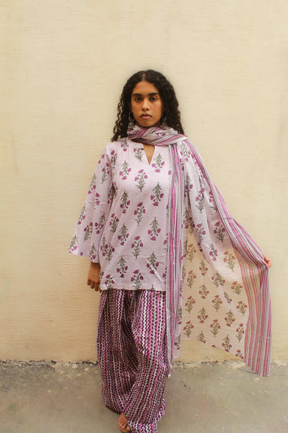 Utsav Farshi Salwar Set with Dupatta - Purple