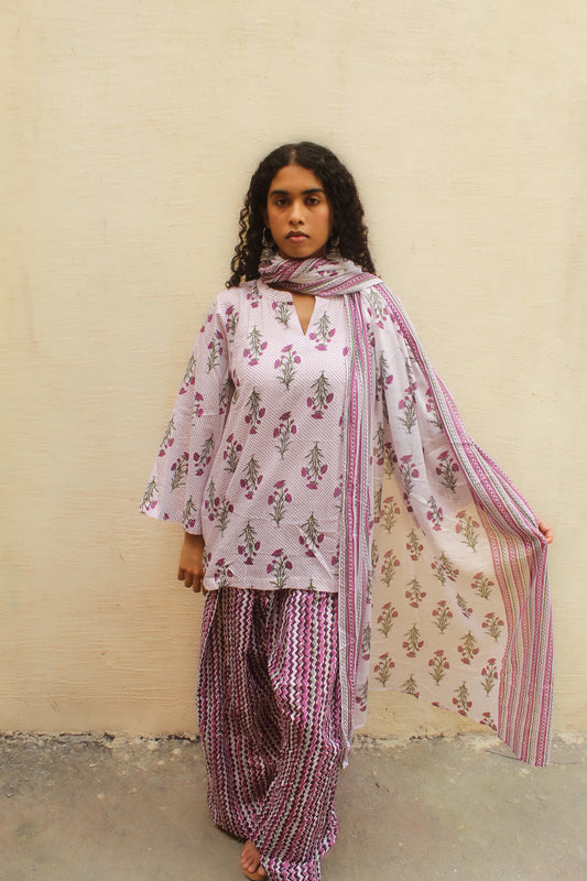 Utsav Farshi Salwar Set with Dupatta - Purple