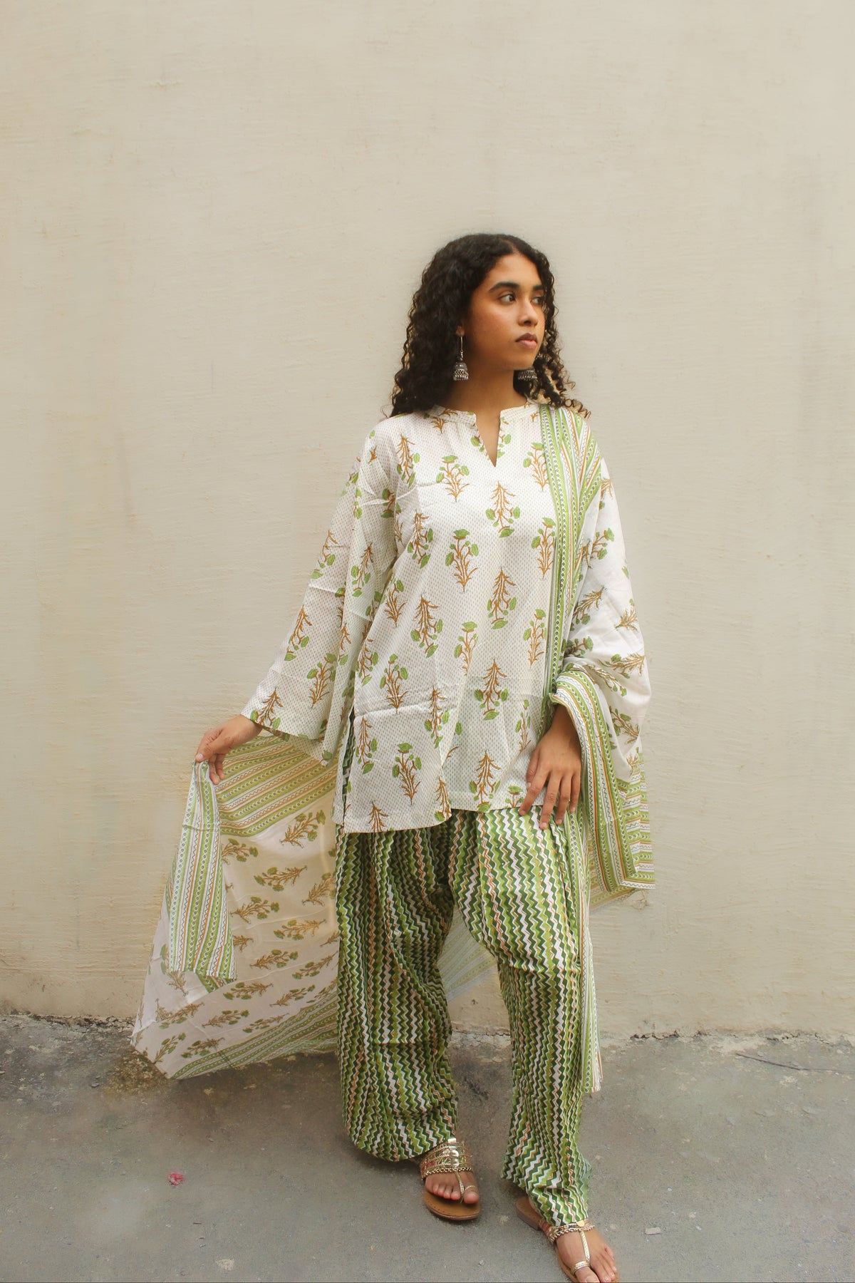 Utsav Farshi Salwar Set with Dupatta - Green