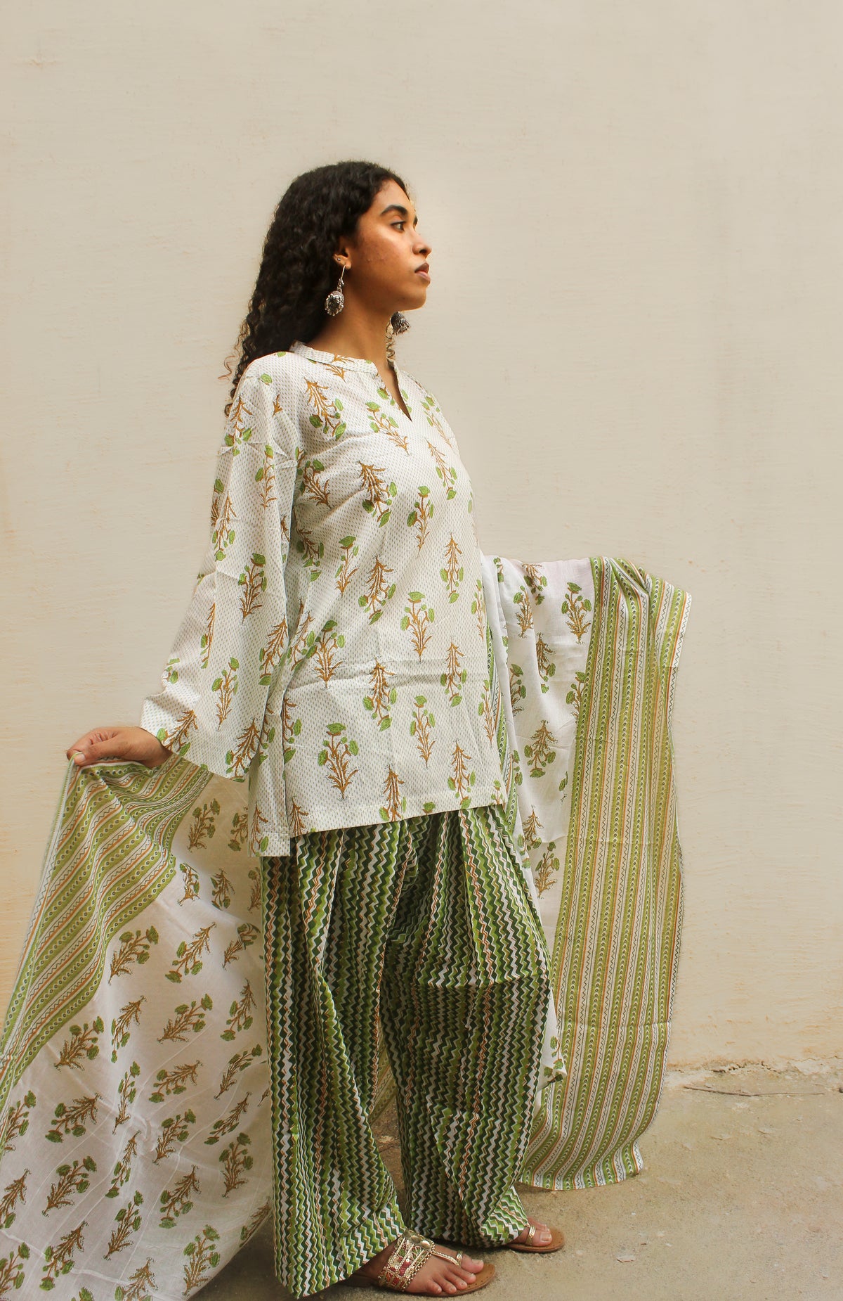 Utsav Farshi Salwar Set with Dupatta - Green