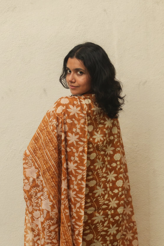 Gulbahar Farshi Salwar Set with Dupatta - Ochre