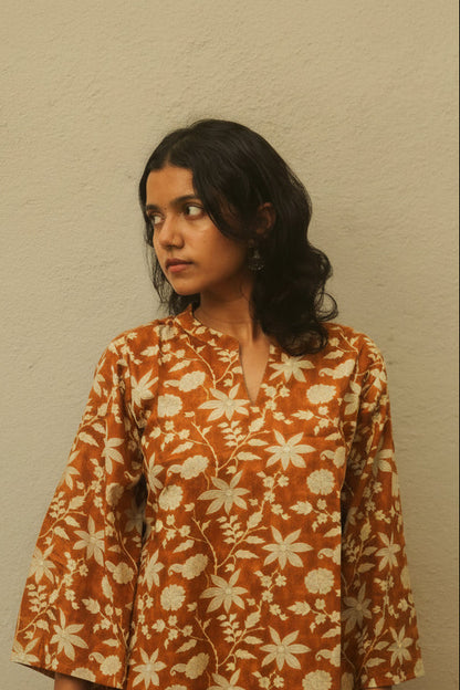 Gulbahar Farshi Salwar Set with Dupatta - Ochre