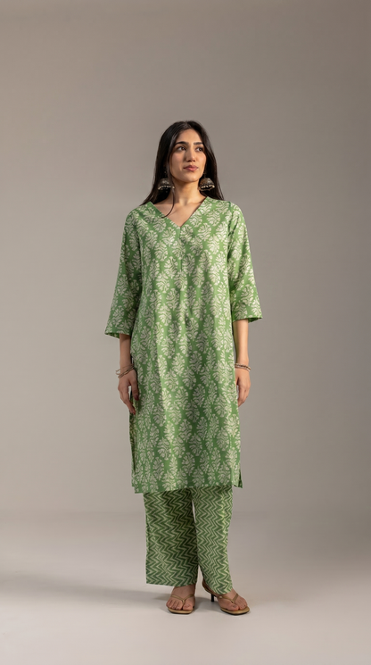 Verandah Green Kurta Set