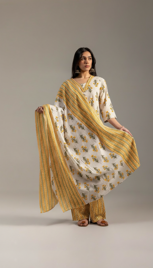Utsav Yellow Kurta Set with Dupatta