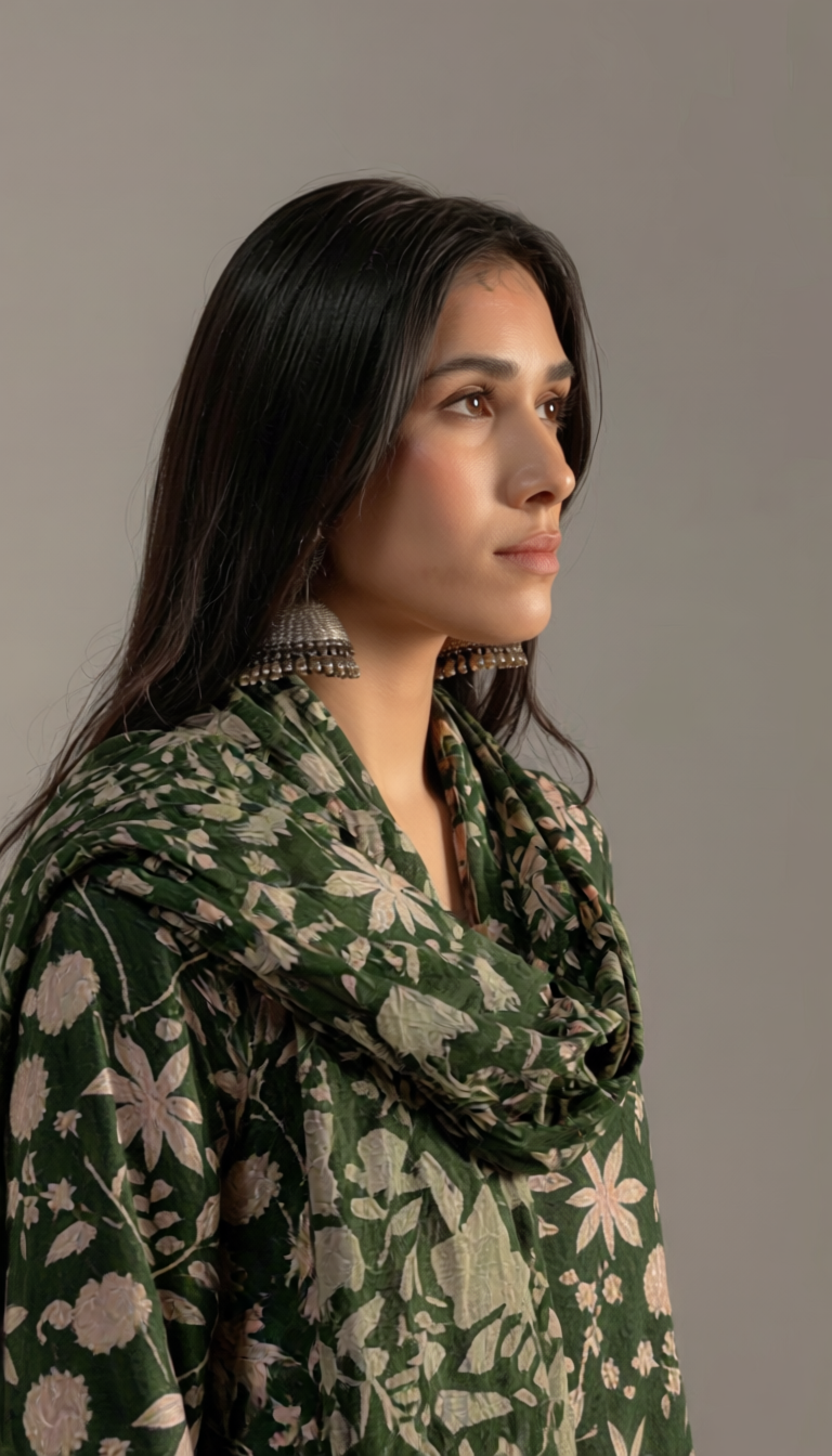 `Gulbahar Green Kurta Set with Dupatta