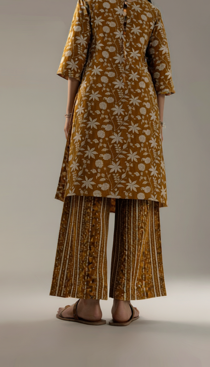 Gulbahar Mustard Kurta Set with Dupatta