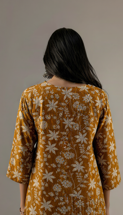 Gulbahar Mustard Kurta Set with Dupatta
