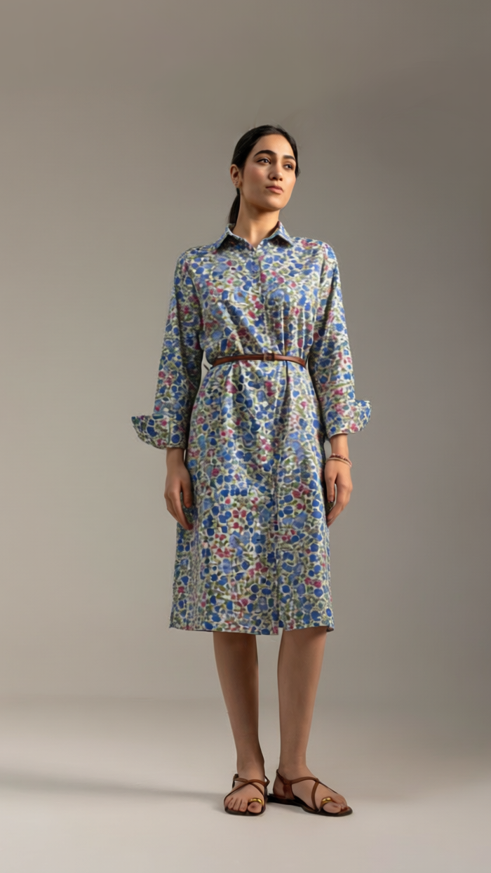 Myra Shirt Dress Blue