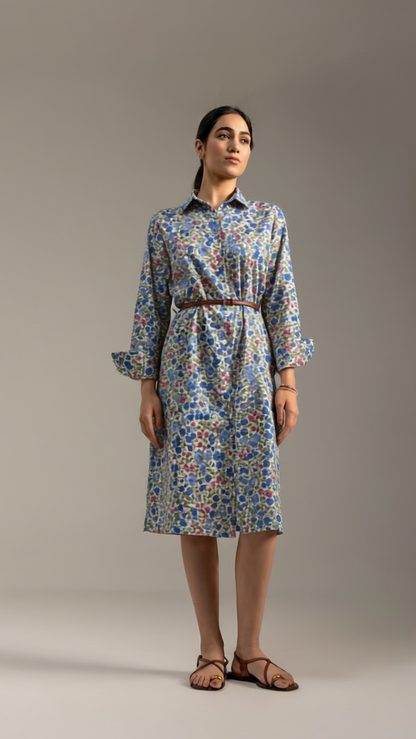 Myra Shirt Dress Blue