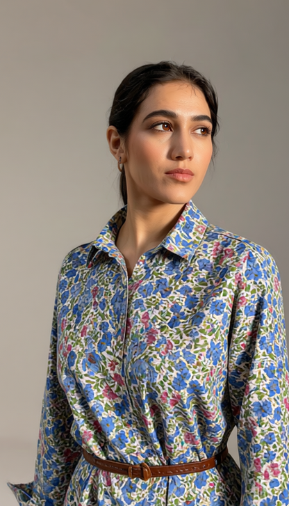 Myra Shirt Dress Blue