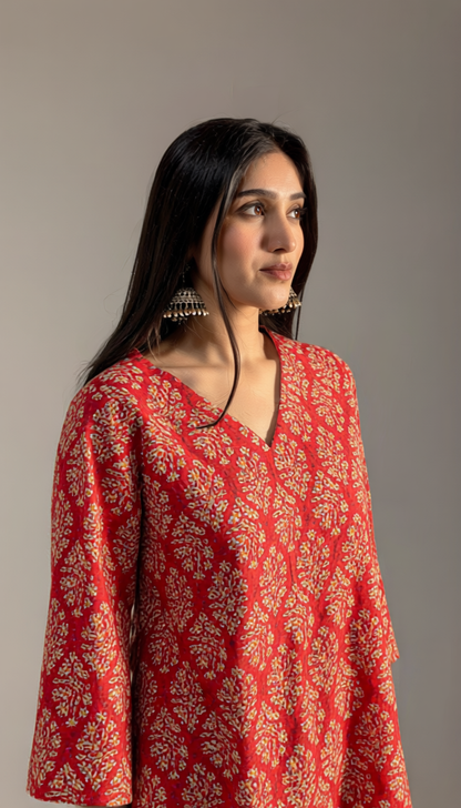 Verandah Coral Kurta Set